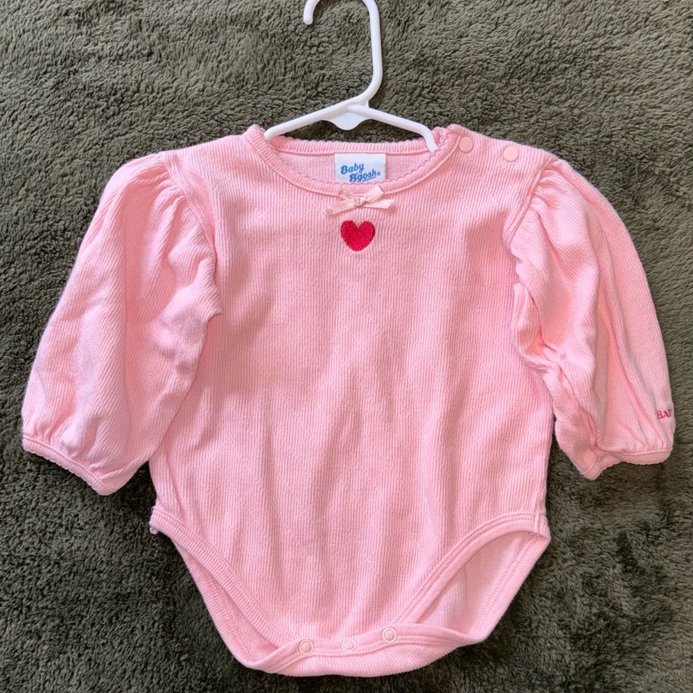 Vintage Baby B’gosh Bodysuit with Heart Detail - Pink